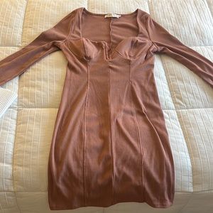 ASTR the label rose colored ribbed dress